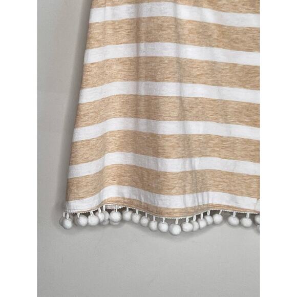 NWOT Lilly Pulitzer Shirley Cropped Tank Top Striped Pom Pom Heather Sand Bar L - Picture 4 of 8